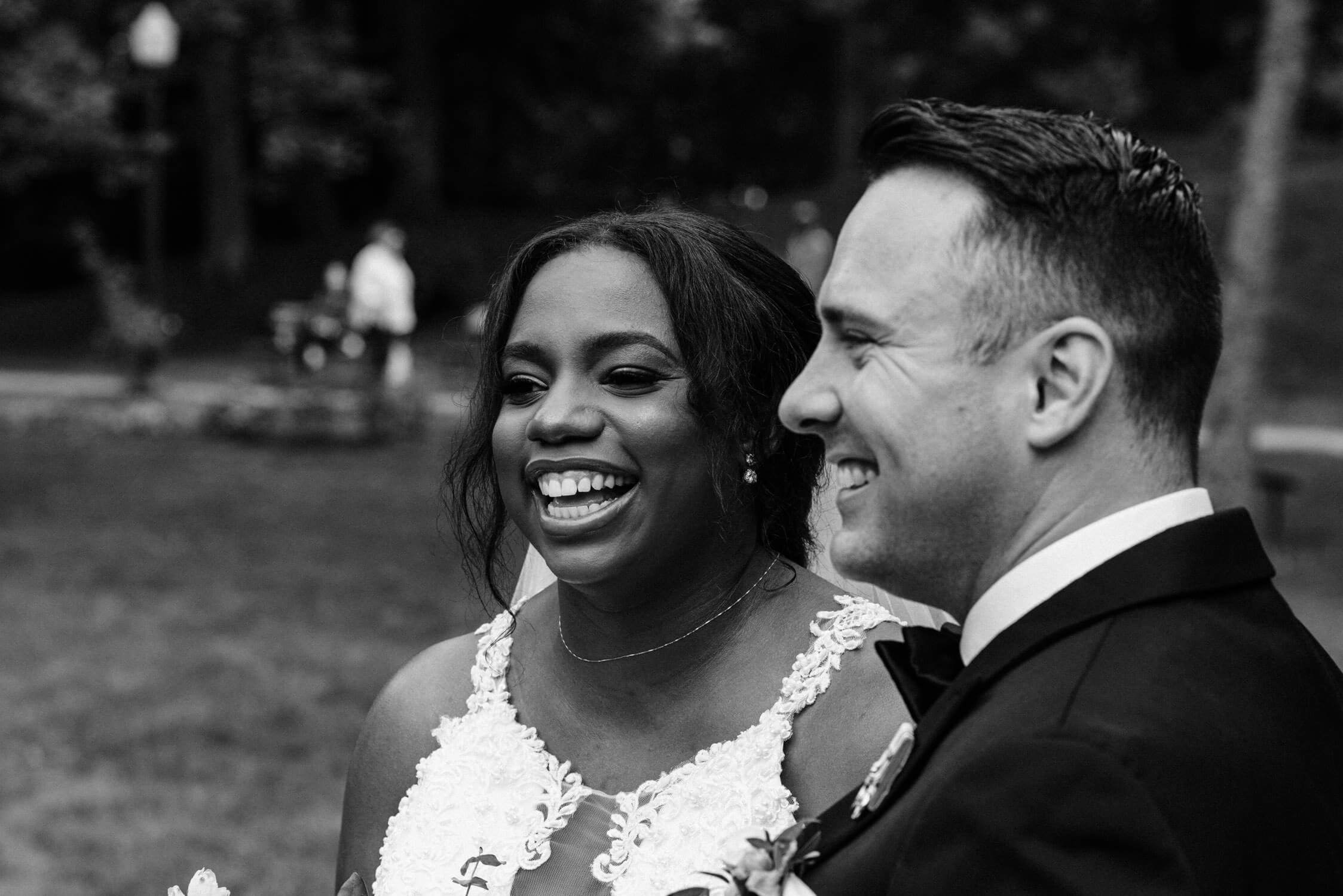 bride and groom in public gardens for halifax wedding