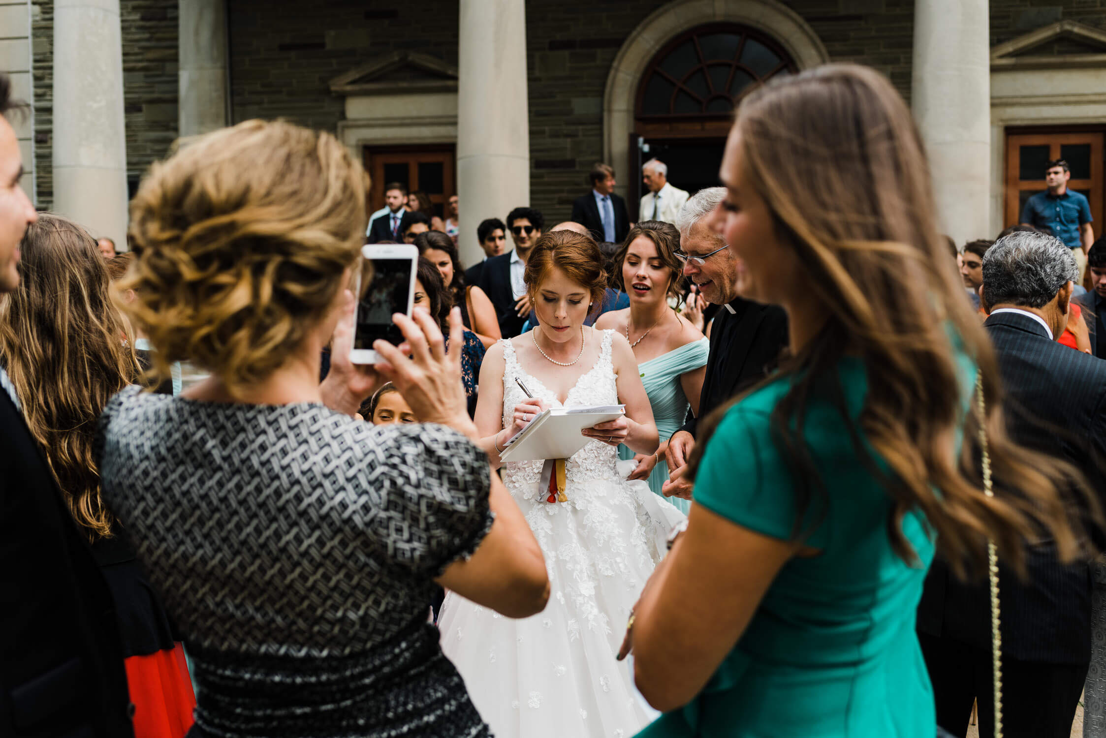 halifax bride surrounded by guests