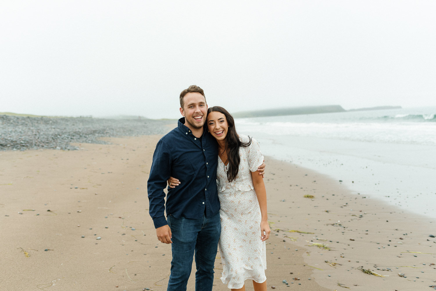 engagement session at Lawrencetown beach