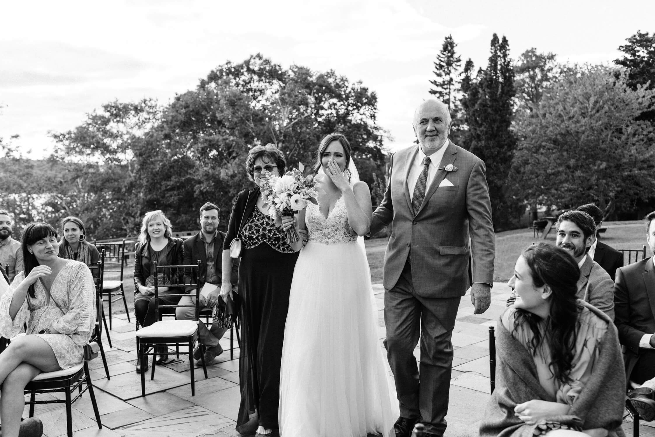 emotional bride at nova scotia wedding