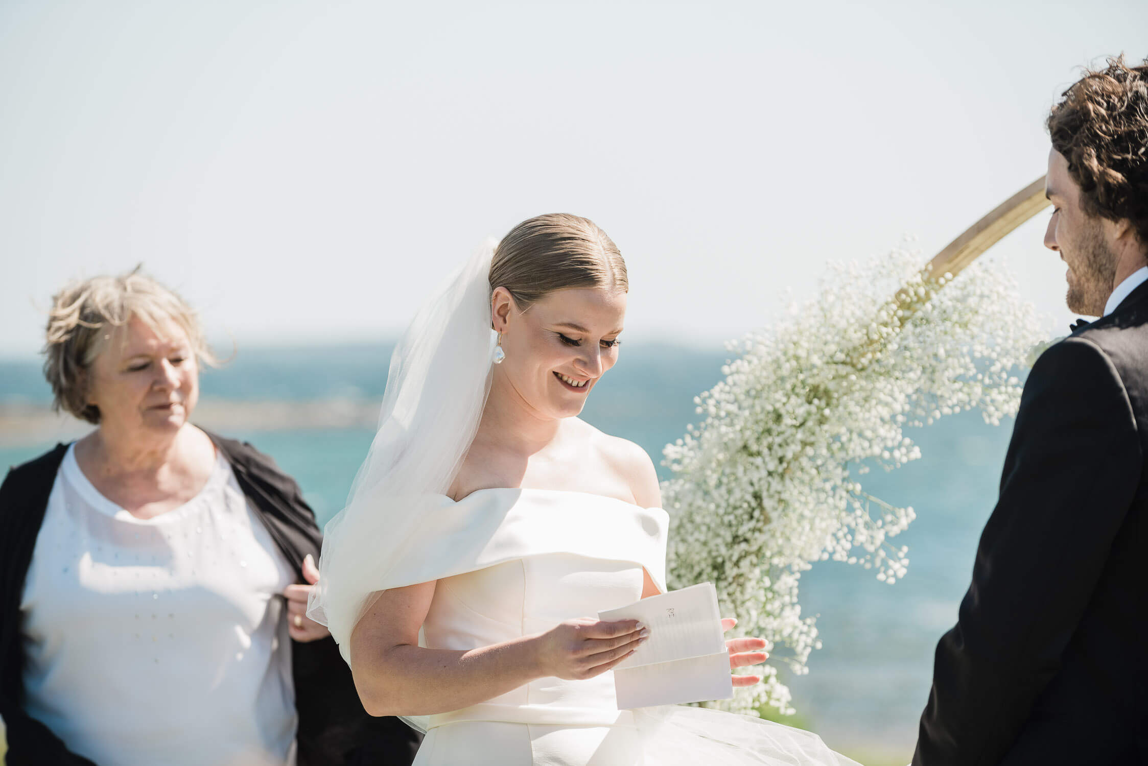 outdoor wedding ceremony at harbour mist, nova scotia