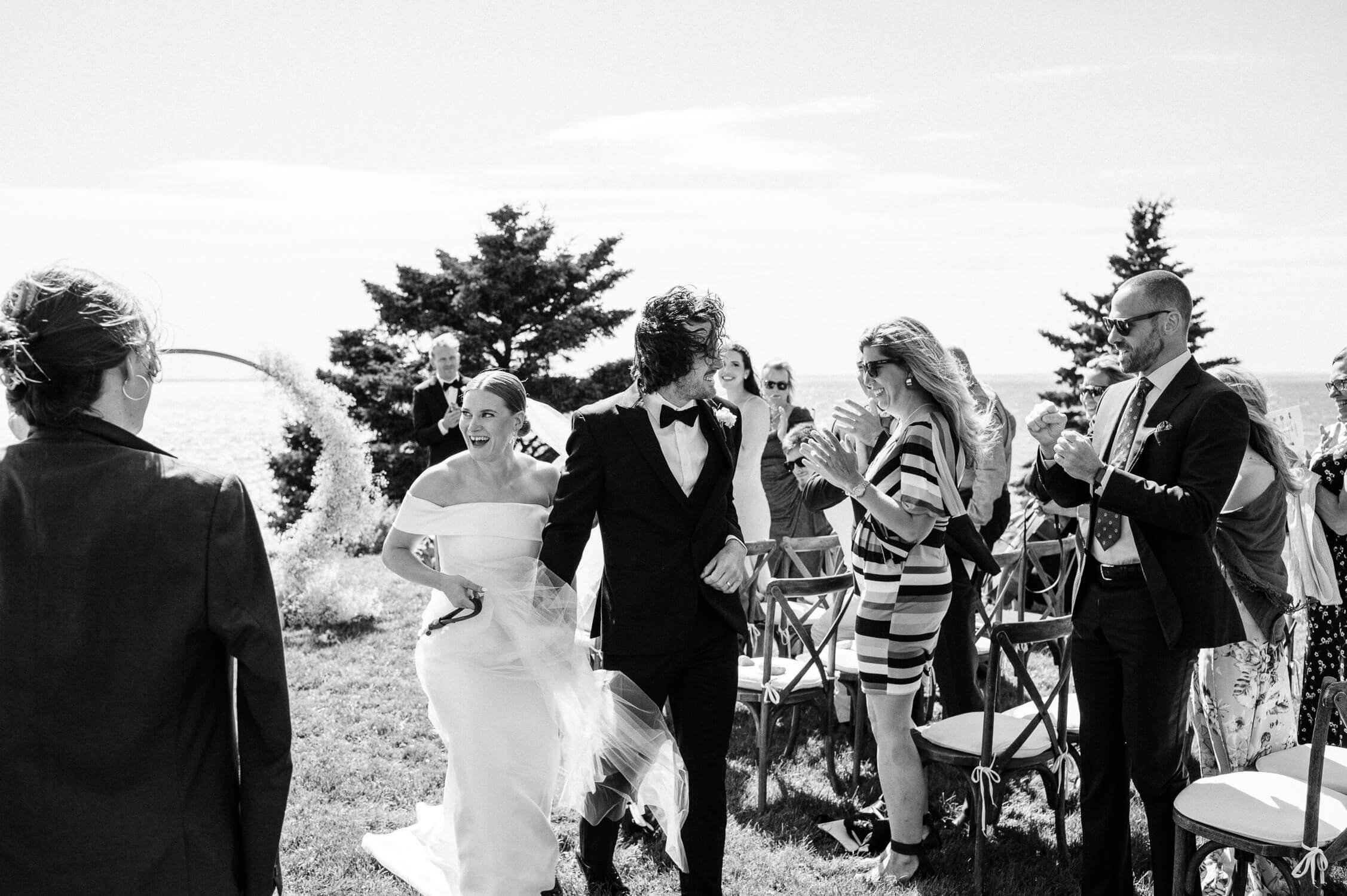 outdoor wedding ceremony at harbour mist, nova scotia