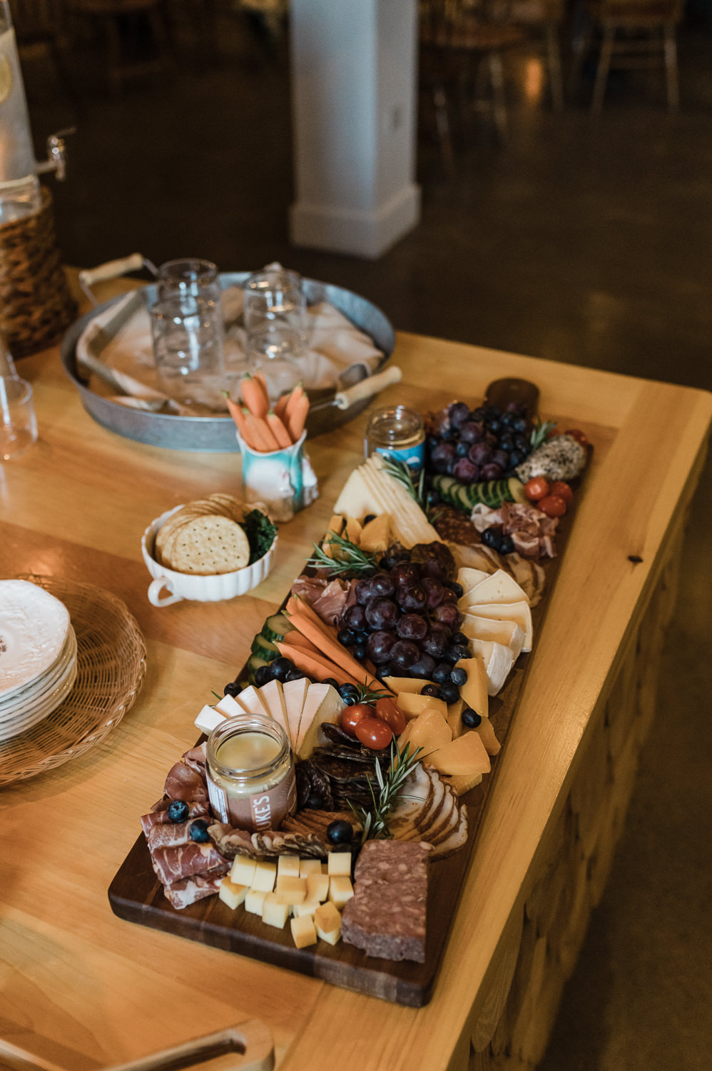 Charcuterie board provided at Anemone Dining wedding reception