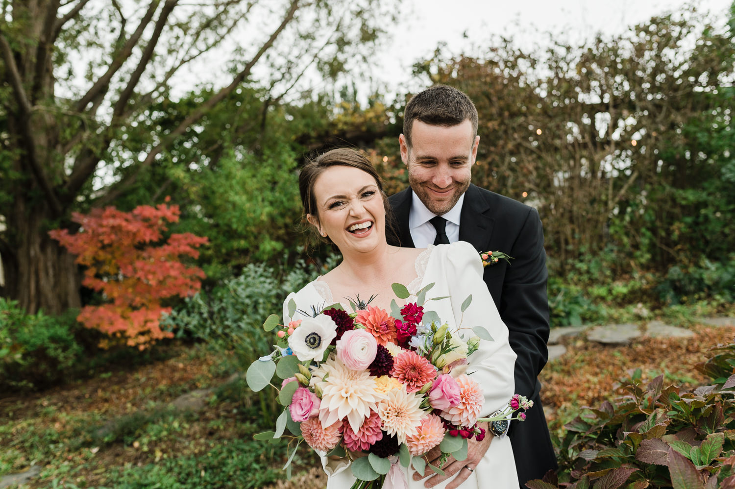 Wedding couple enjoying themselves during Grand Pré Winery wedding