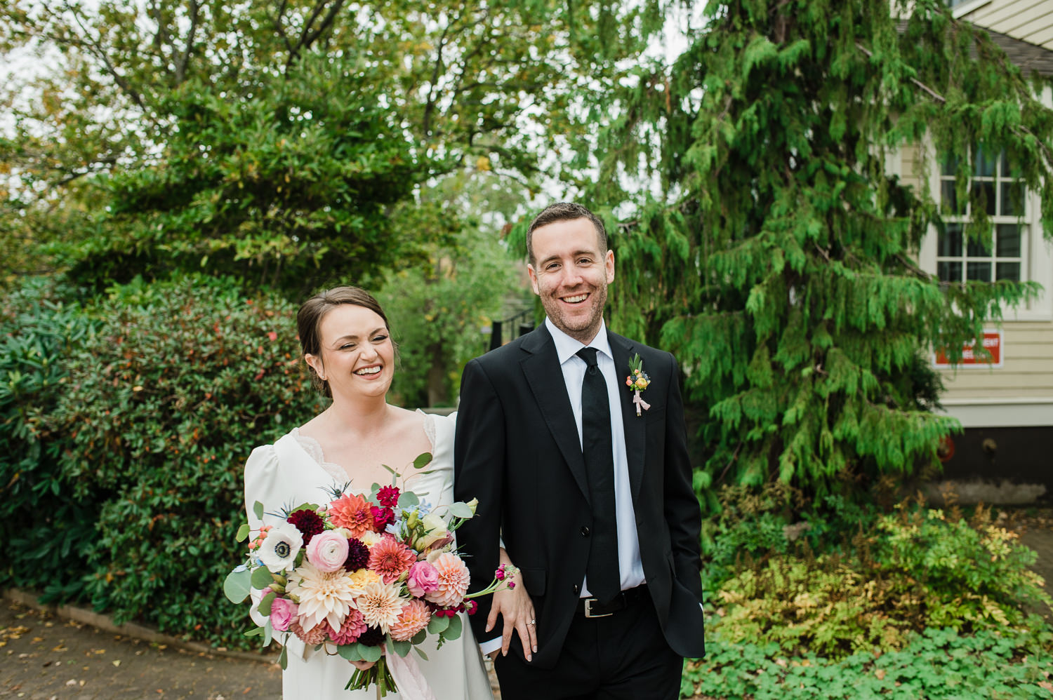 Wedding couple enjoying themselves during Grand Pré Winery wedding