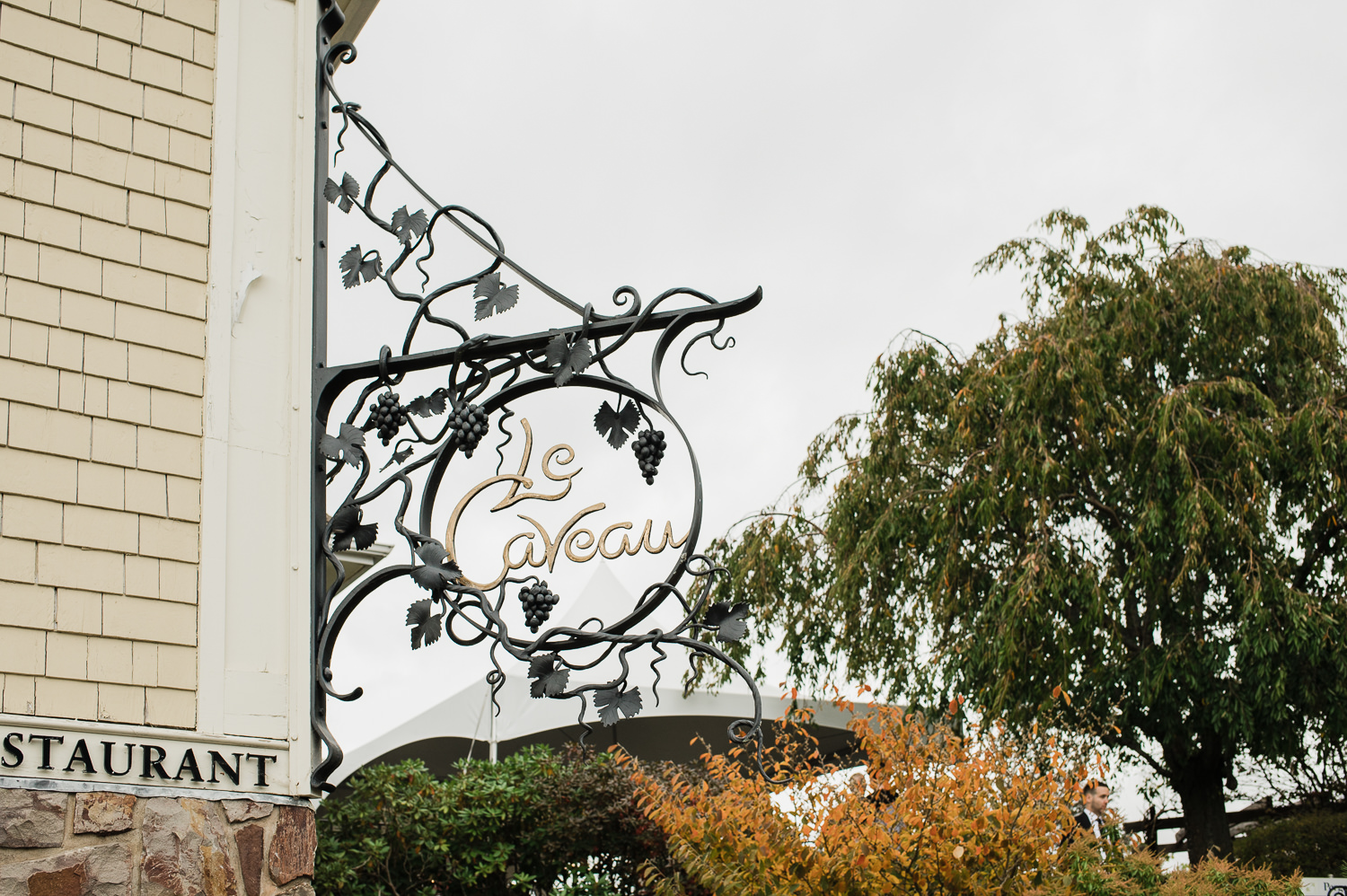 Le Caveau restaurant sign at Grand Pré Winery in Wolfville