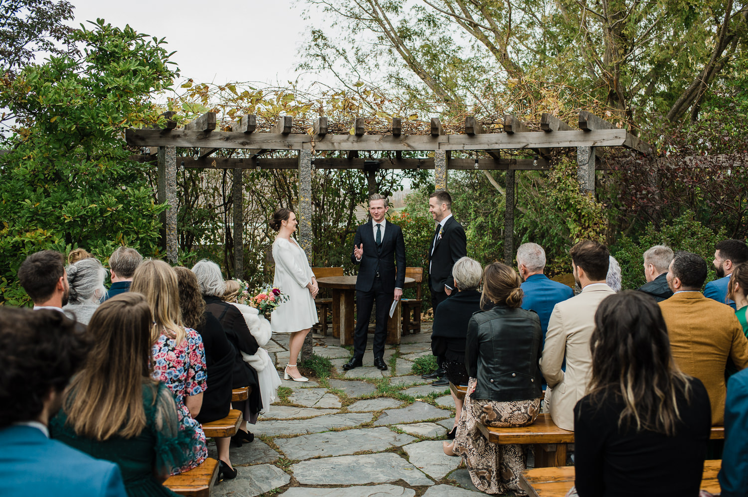 Wedding ceremony held at Grand Pré Winery in Wolfville