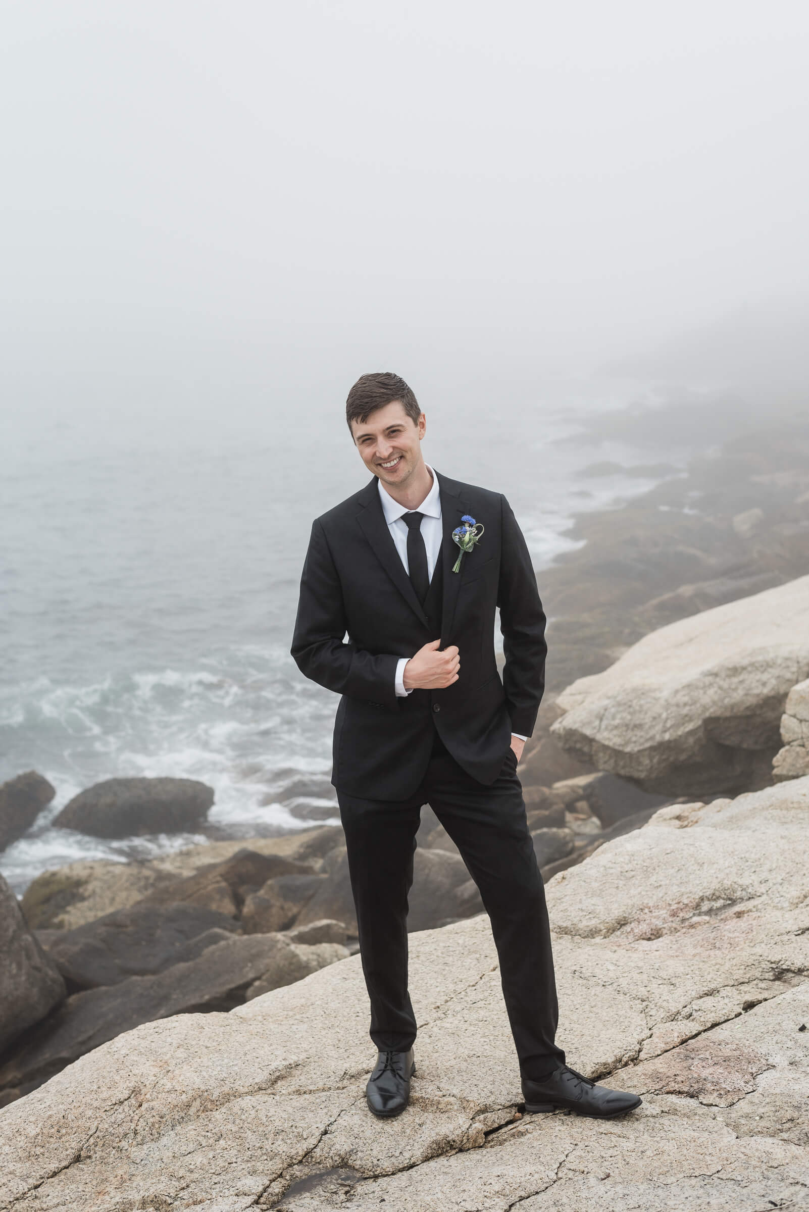 Groom portraits at Herring Cove