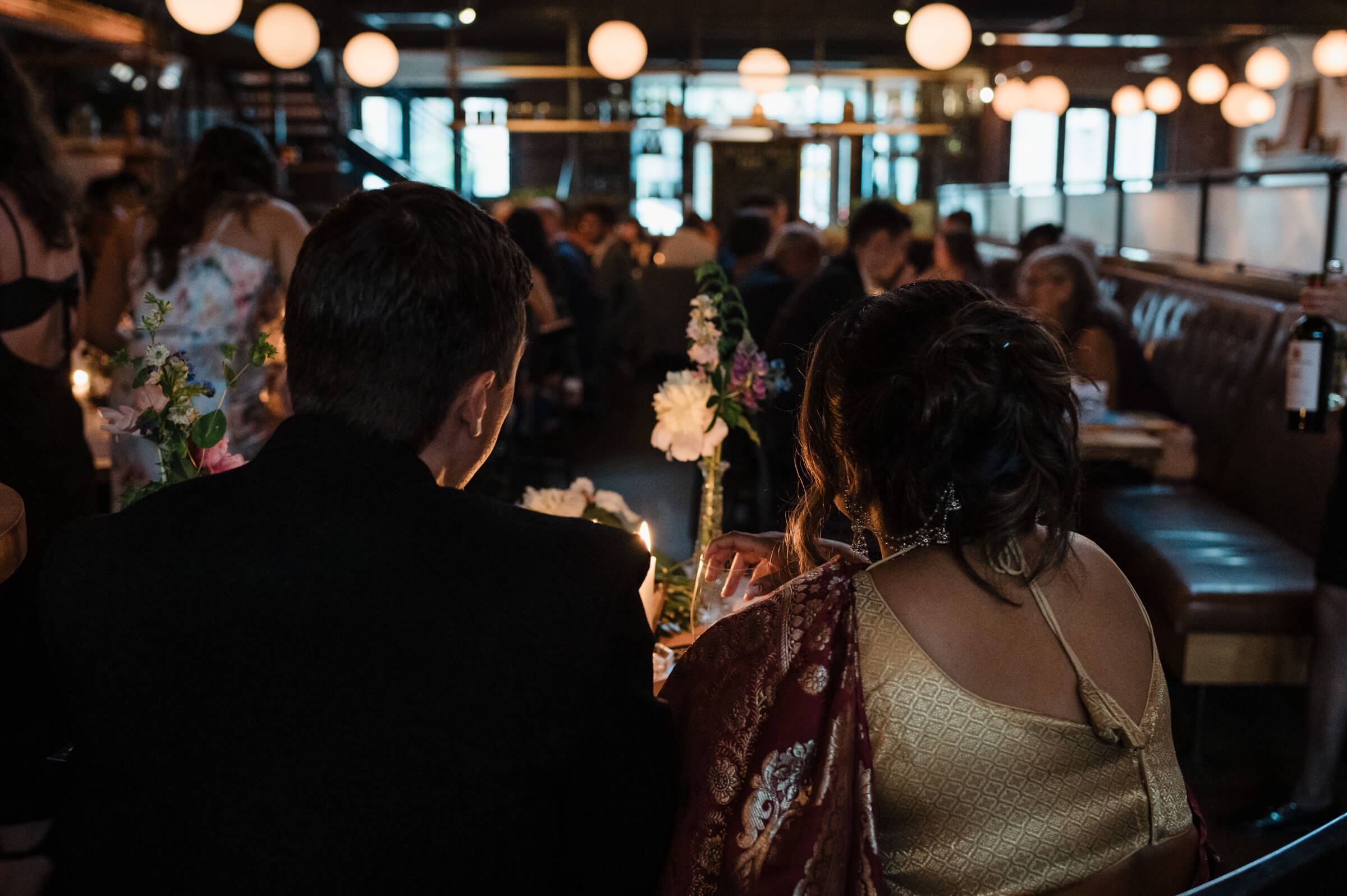 Guests enjoy wedding reception at Halifax's Agricola Street Brasserie