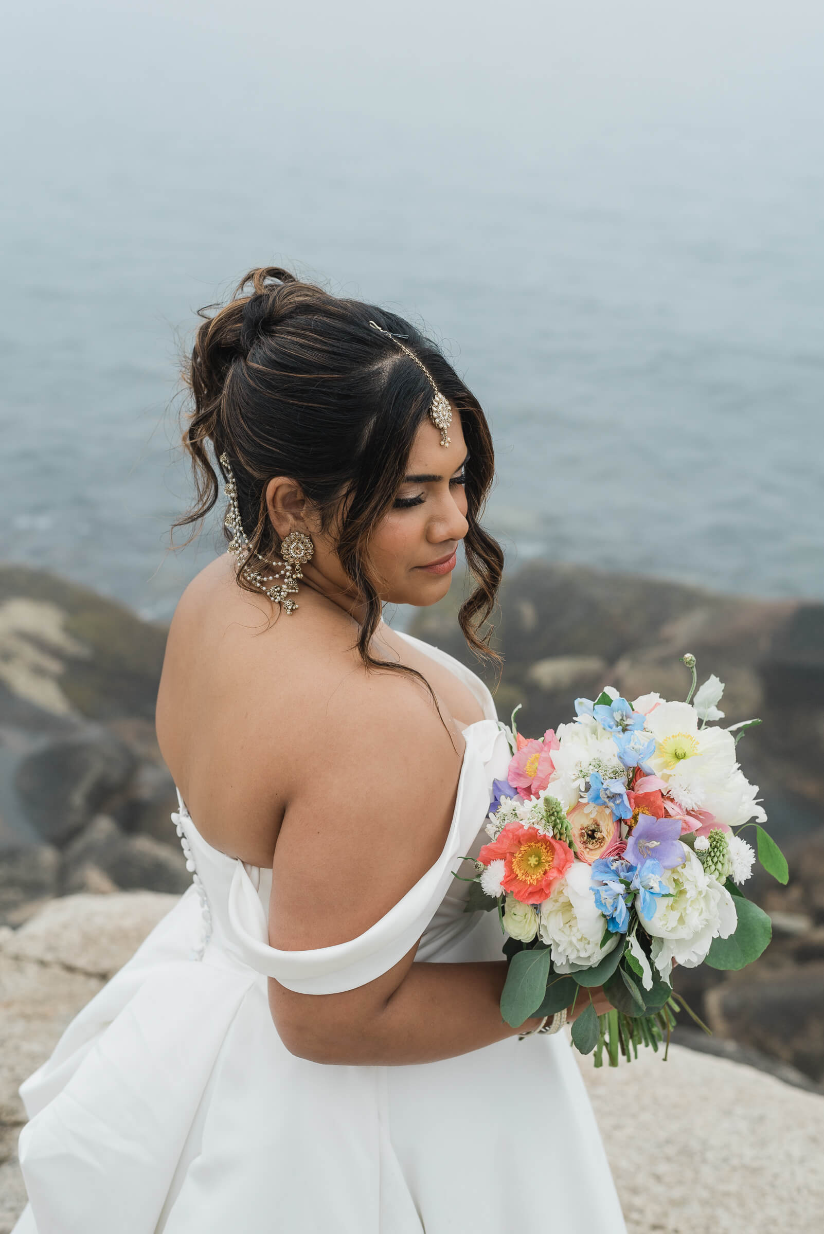 Bridal portraits at Herring Cove 