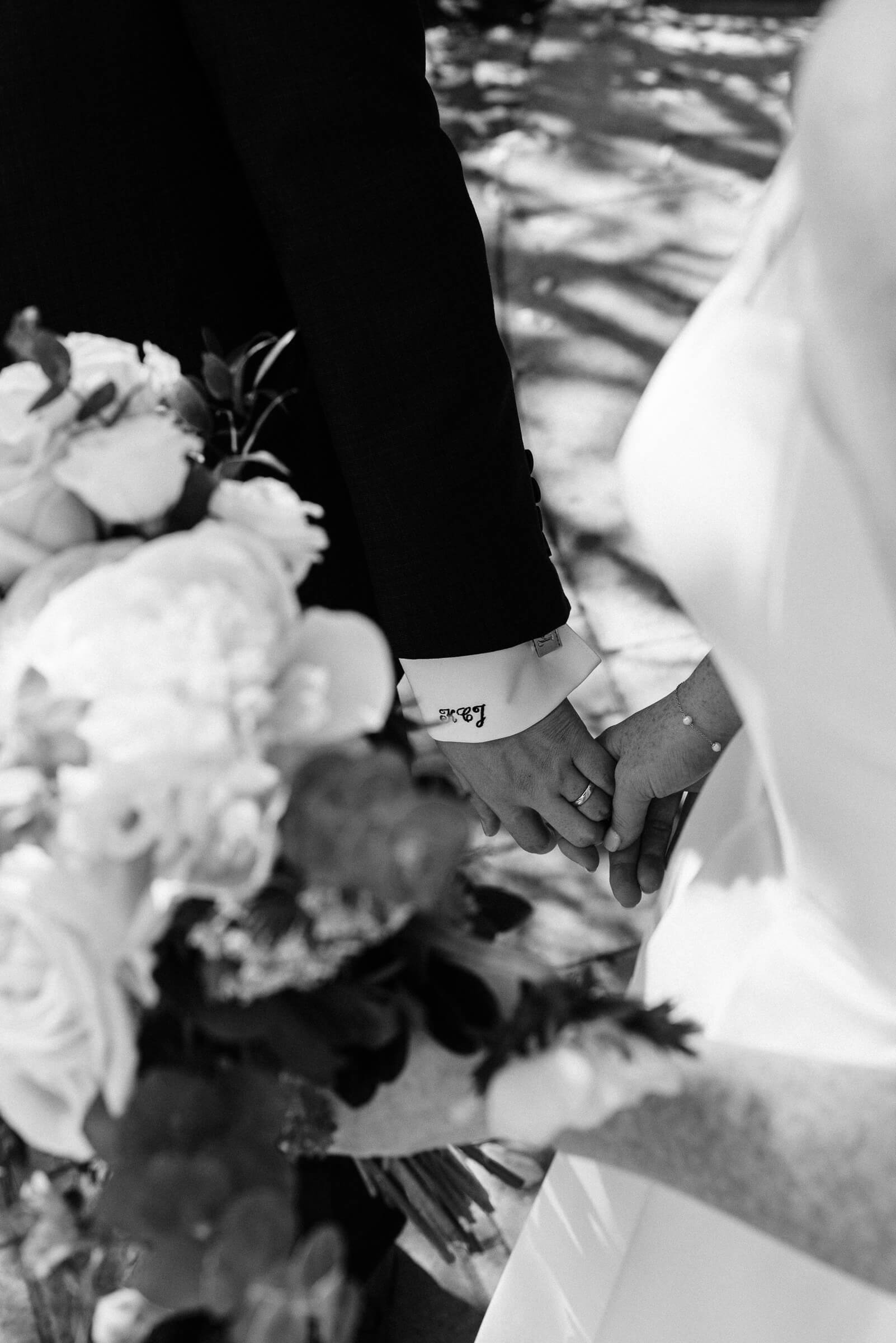 bride and groom pose for portraits at the king's college campus