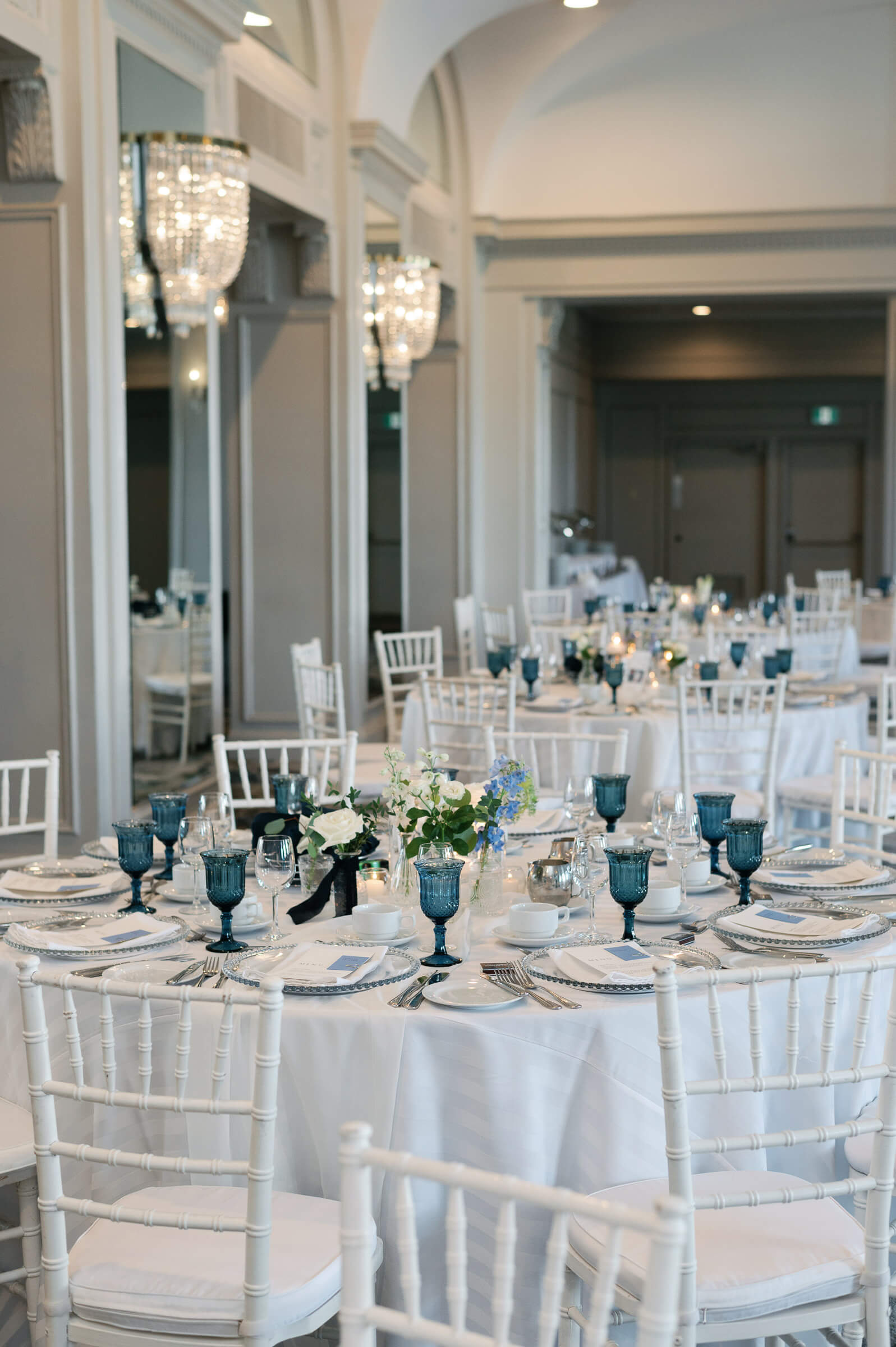 reception table setup and decor for westin nova scotia wedding