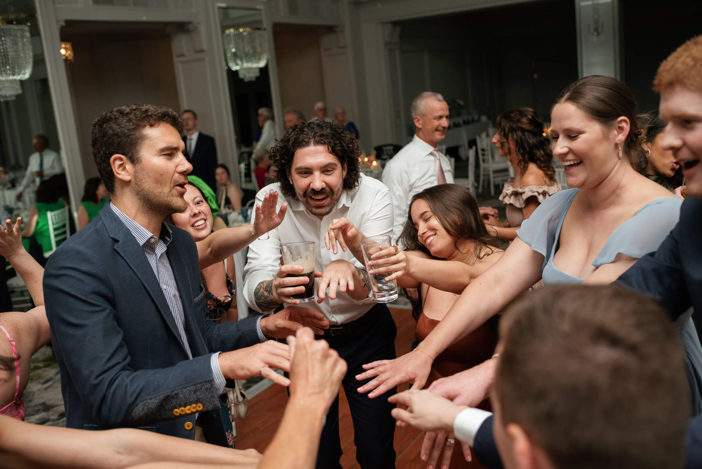 guests dance at westin nova scotia wedding reception